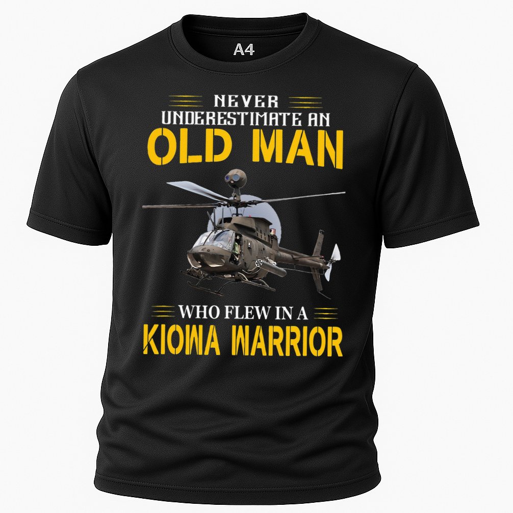 Old Man Who Flew In OH 58 Kiowa Helicopter Kiowa Warrior Cooling Performance Crew T-Shirt