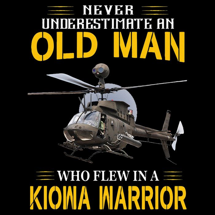 Old Man Who Flew In OH 58 Kiowa Helicopter Kiowa Warrior Bucket Hat