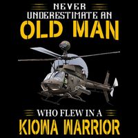 Old Man Who Flew In OH 58 Kiowa Helicopter Kiowa Warrior Flat Bill Trucker Hat