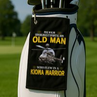 Old Man Who Flew In OH 58 Kiowa Helicopter Kiowa Warrior Golf Towel