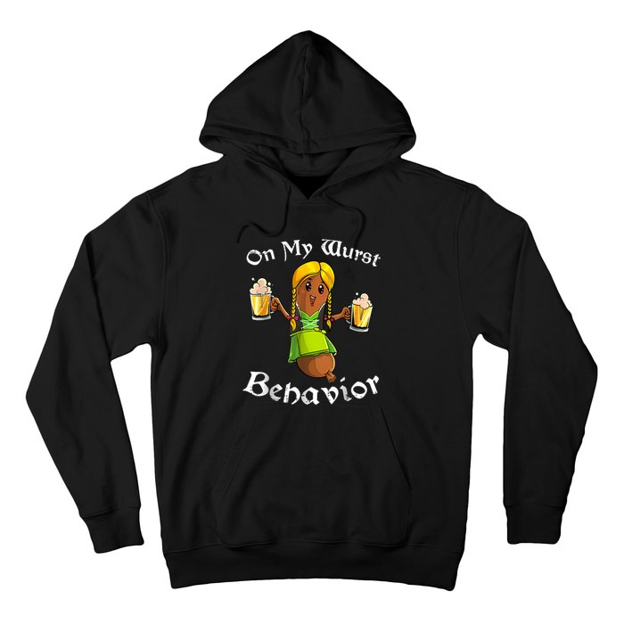 On My Wurst Behavior Funny Bratwurst German Oktoberfest Hoodie