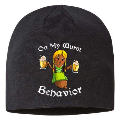 On My Wurst Behavior Funny Bratwurst German Oktoberfest Sustainable Beanie