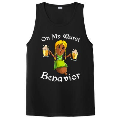 On My Wurst Behavior Funny Bratwurst German Oktoberfest PosiCharge Competitor Tank