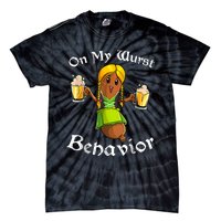 On My Wurst Behavior Funny Bratwurst German Oktoberfest Tie-Dye T-Shirt