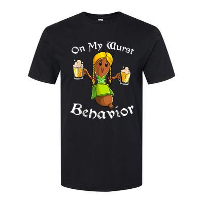 On My Wurst Behavior Funny Bratwurst German Oktoberfest Softstyle CVC T-Shirt