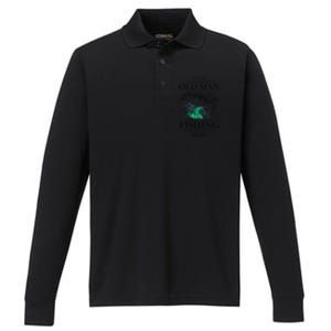 Old Man Who Loves Fishing Born In May Fisherman Birthday Performance Long Sleeve Polo