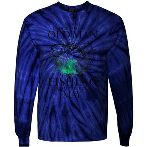 Old Man Who Loves Fishing Born In May Fisherman Birthday Tie-Dye Long Sleeve Shirt