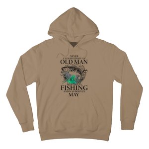 Old Man Who Loves Fishing Born In May Fisherman Birthday Hoodie