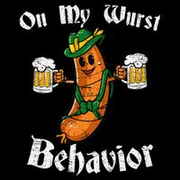 On My Wurst Behavior Funny Bratwurst German Oktoberfest Wool Snapback Cap