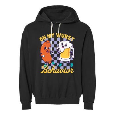 On My Wurst Behavior Oktoberfest Garment-Dyed Fleece Hoodie