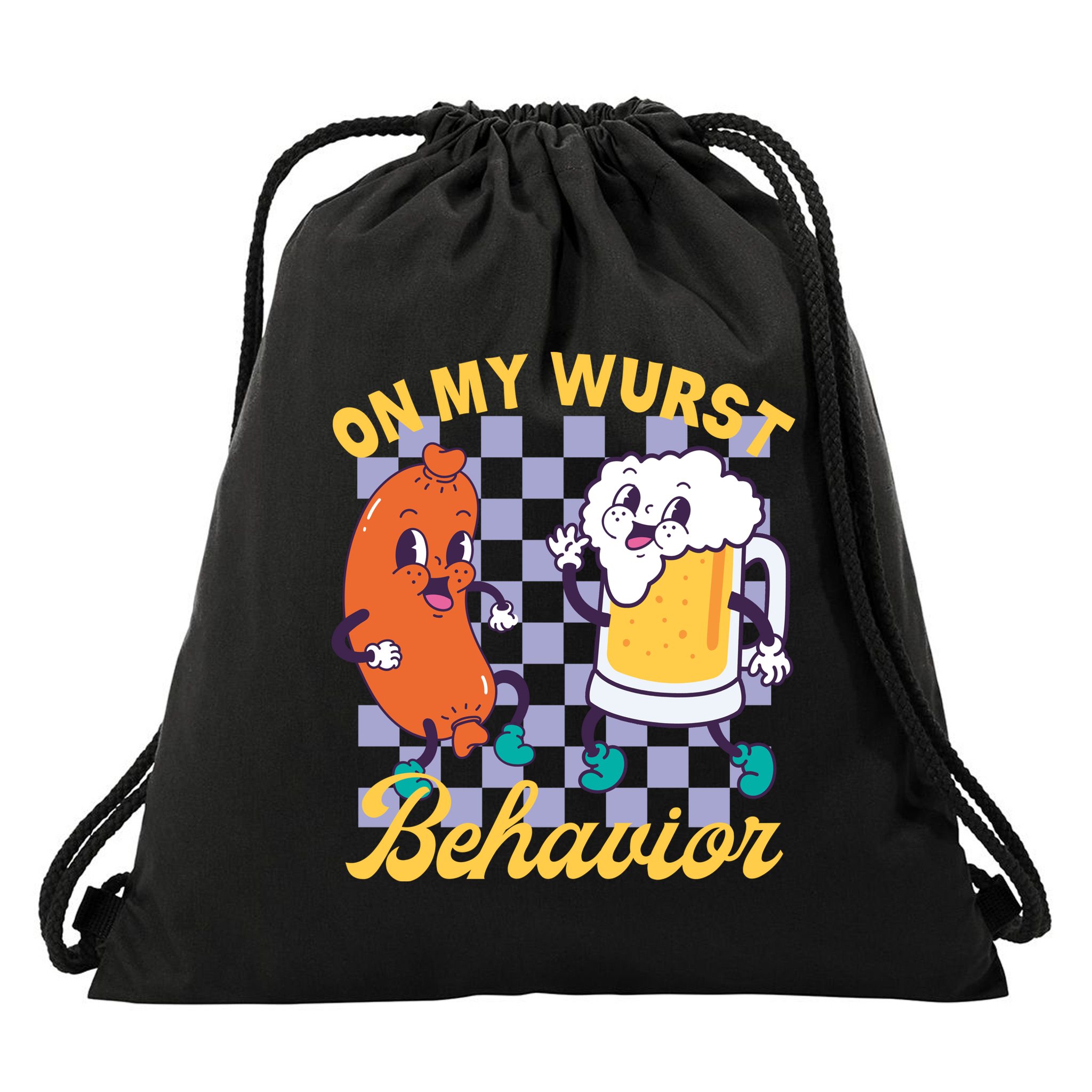 On My Wurst Behavior Oktoberfest Drawstring Bag