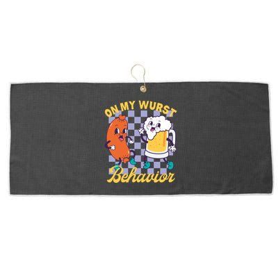 On My Wurst Behavior Oktoberfest Large Microfiber Waffle Golf Towel