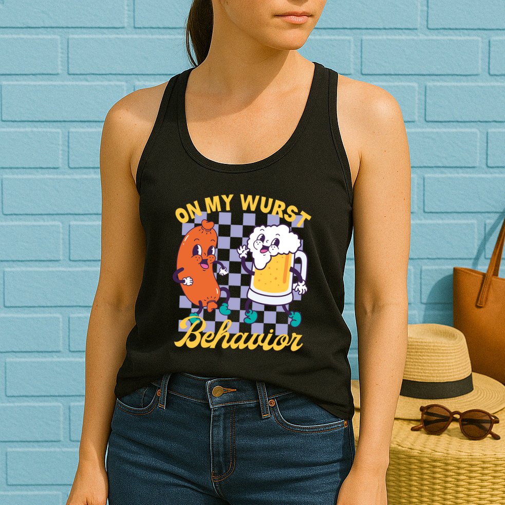 On My Wurst Behavior Oktoberfest Womens Tank Top