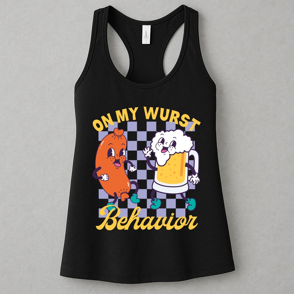 On My Wurst Behavior Oktoberfest Womens Tank Top