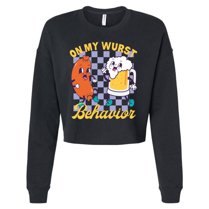 On My Wurst Behavior Oktoberfest Cropped Pullover Crew