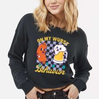 On My Wurst Behavior Oktoberfest Cropped Pullover Crew