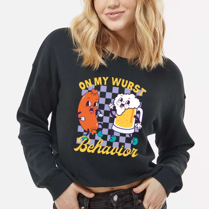 On My Wurst Behavior Oktoberfest Cropped Pullover Crew
