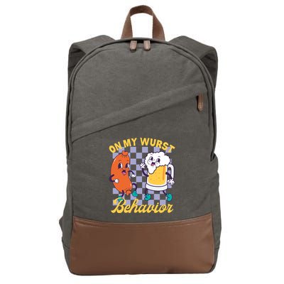 On My Wurst Behavior Oktoberfest Cotton Canvas Backpack