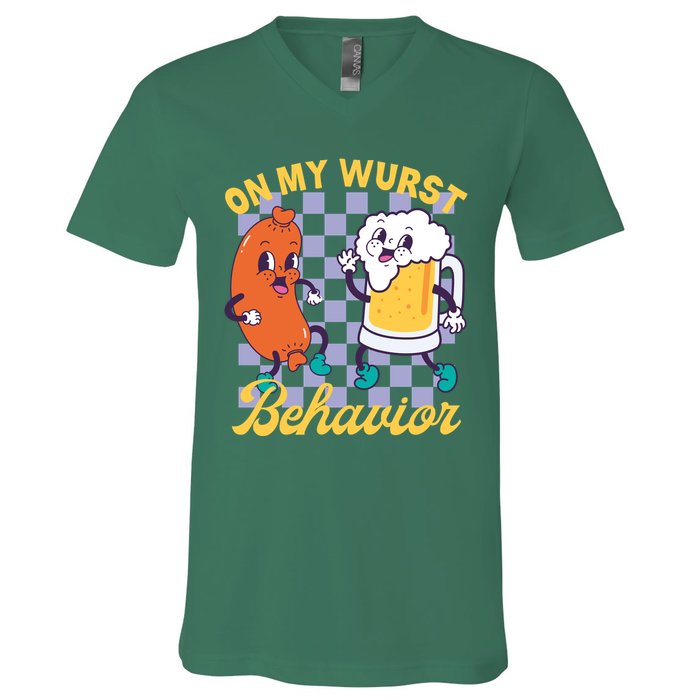 On My Wurst Behavior Oktoberfest V-Neck T-Shirt