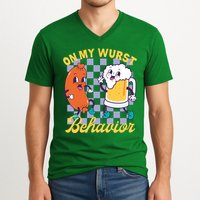 On My Wurst Behavior Oktoberfest V-Neck T-Shirt