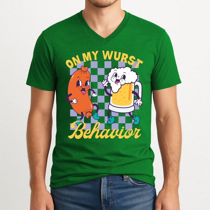 On My Wurst Behavior Oktoberfest V-Neck T-Shirt
