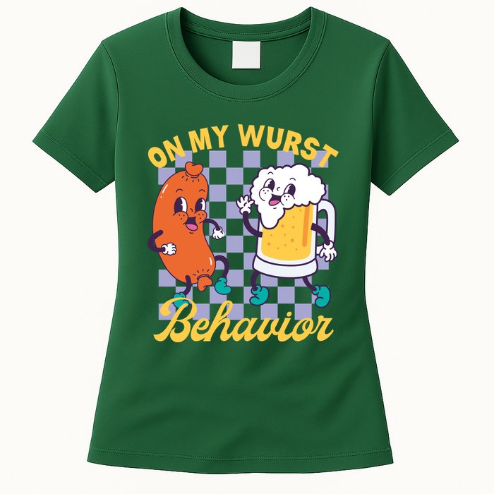 On My Wurst Behavior Oktoberfest Womens T-Shirt