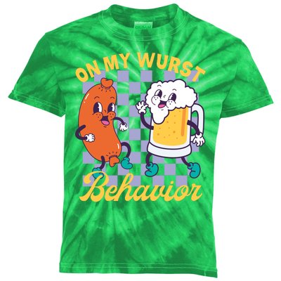 On My Wurst Behavior Oktoberfest Kids Tie-Dye T-Shirt