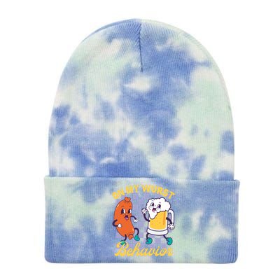 On My Wurst Behavior Oktoberfest Tie Dye 12in Knit Beanie