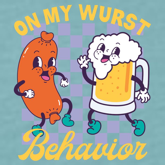 On My Wurst Behavior Oktoberfest Sueded Cloud Jersey T-Shirt