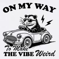 On My Way To Make The Vibe Weird Sarcastic Opossum And Playful Gift Design High Crown Mesh Back Trucker Hat