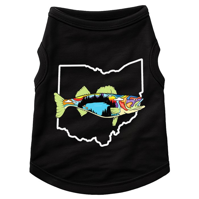 Ohio Map Walleye Fishing Freshwater Fisherman Walleye Fish Doggie Tank