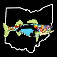 Ohio Map Walleye Fishing Freshwater Fisherman Walleye Fish Bucket Hat