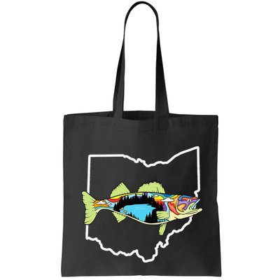 Ohio Map Walleye Fishing Freshwater Fisherman Walleye Fish Bag
