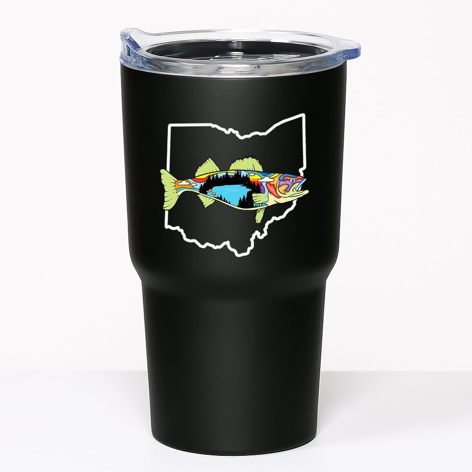 Ohio Map Walleye Fishing Freshwater Fisherman Walleye Fish Tumbler