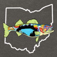 Ohio Map Walleye Fishing Freshwater Fisherman Walleye Fish Cotton Canvas Backpack