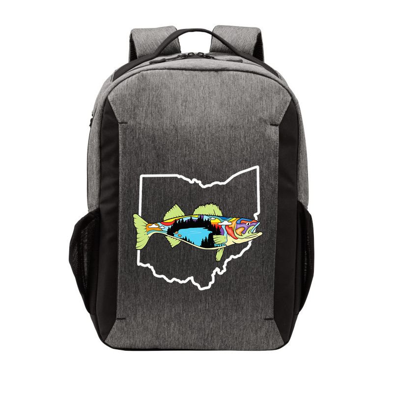 Ohio Map Walleye Fishing Freshwater Fisherman Walleye Fish Vector Backpack