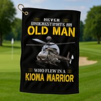 Old Man Who Flew In OH 58 Kiowa Helicopter Kiowa Warrior Golf Towel