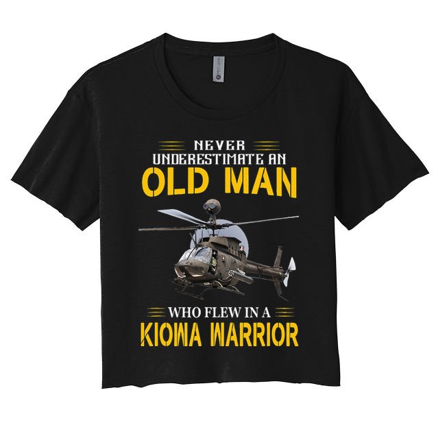 Old Man Who Flew In OH 58 Kiowa Helicopter Kiowa Warrior Crop Top