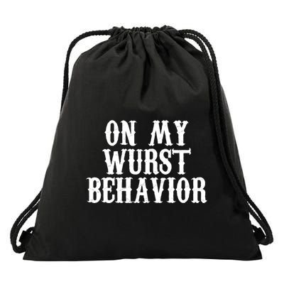 On My Wurst Behavior Oktoberfest Festive Drawstring Bag