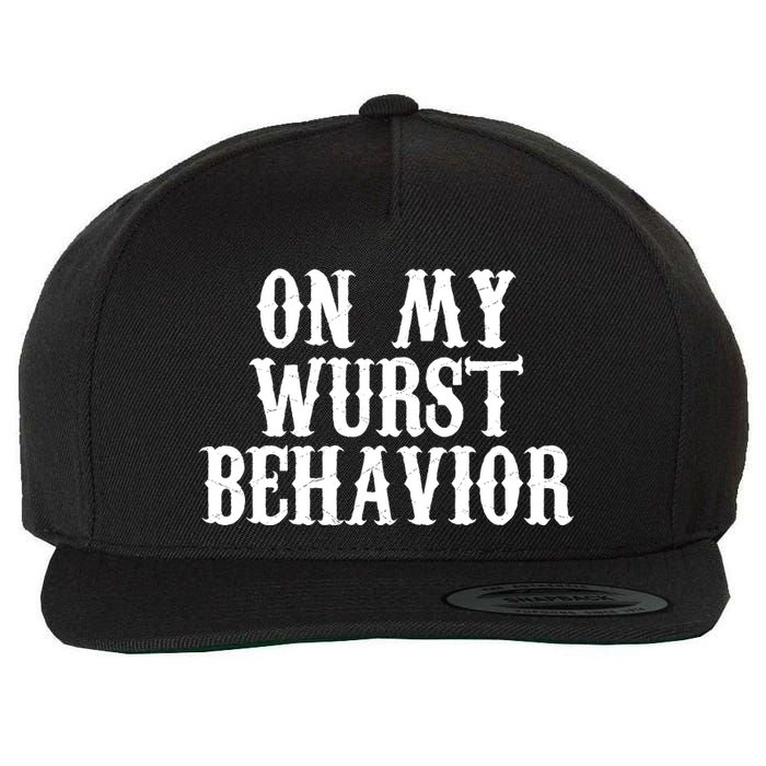On My Wurst Behavior Oktoberfest Festive Wool Snapback Cap