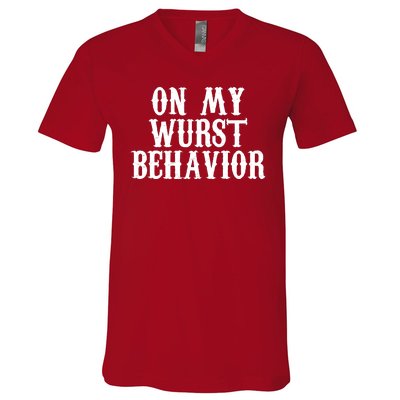 On My Wurst Behavior Oktoberfest Festive V-Neck T-Shirt