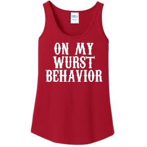 On My Wurst Behavior Oktoberfest Festive Ladies Essential Tank