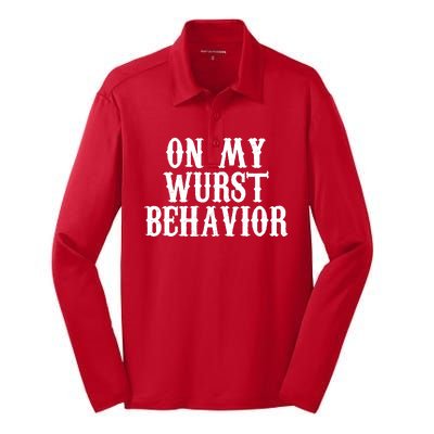 On My Wurst Behavior Oktoberfest Festive Silk Touch Performance Long Sleeve Polo