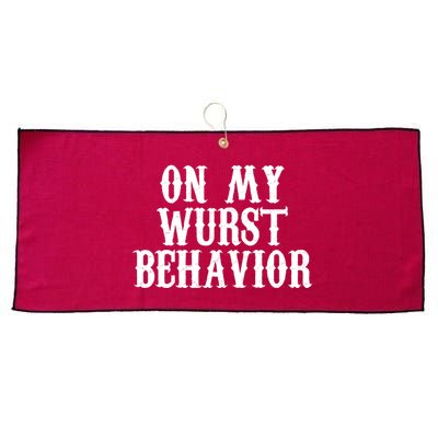 On My Wurst Behavior Oktoberfest Festive Large Microfiber Waffle Golf Towel