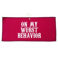 On My Wurst Behavior Oktoberfest Festive Large Microfiber Waffle Golf Towel