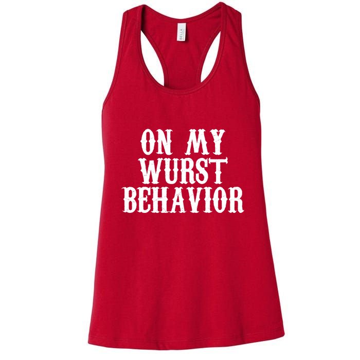 On My Wurst Behavior Oktoberfest Festive Womens Tank Top
