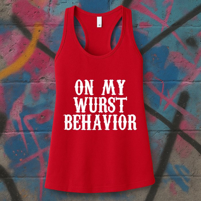 On My Wurst Behavior Oktoberfest Festive Womens Tank Top