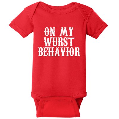 On My Wurst Behavior Oktoberfest Festive Baby Bodysuit