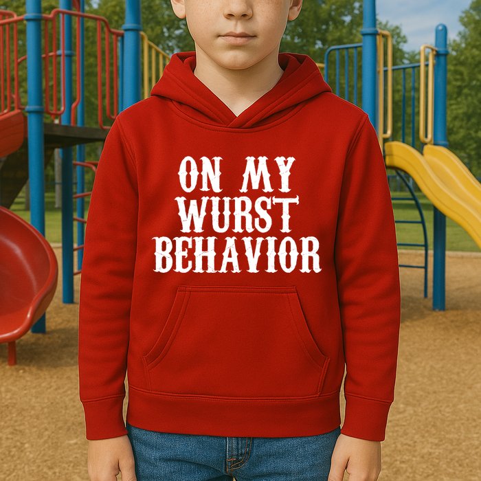 On My Wurst Behavior Oktoberfest Festive Kids Hoodie