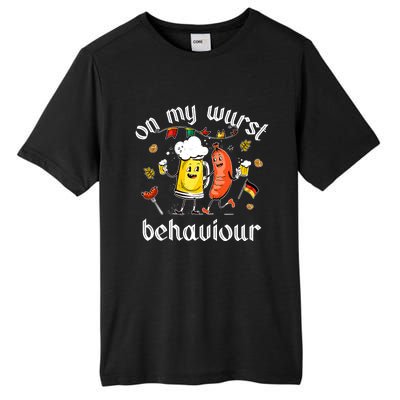 On My Wurst Behavior Funny Bratwurst German Oktoberfest Tall Fusion ChromaSoft Performance T-Shirt